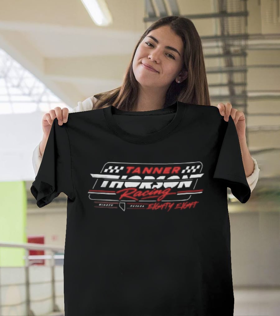 Tanner Thorson Racing Minden Nevada Eighty Eight Checkered Flag Frame T-Shirt