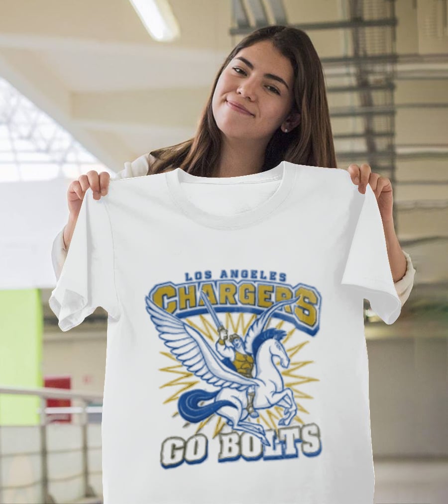 Los Angeles Chargers Pegasus Hercules Go Bolts T-Shirt
