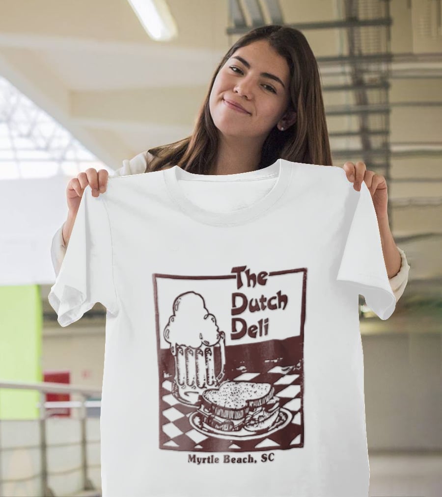The Dutch Deli Myrtle Beach SC Beer Sandwich Checkered T-Shirt