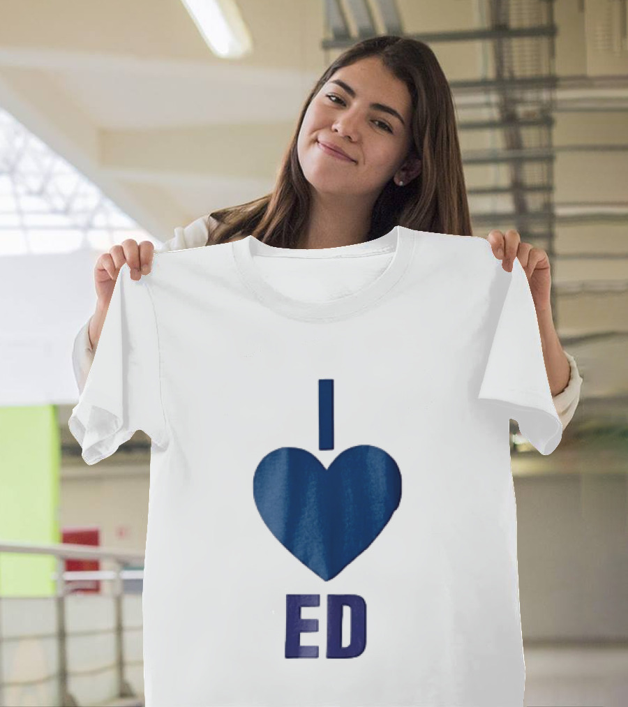 I Love ED Solid Blue T-Shirt