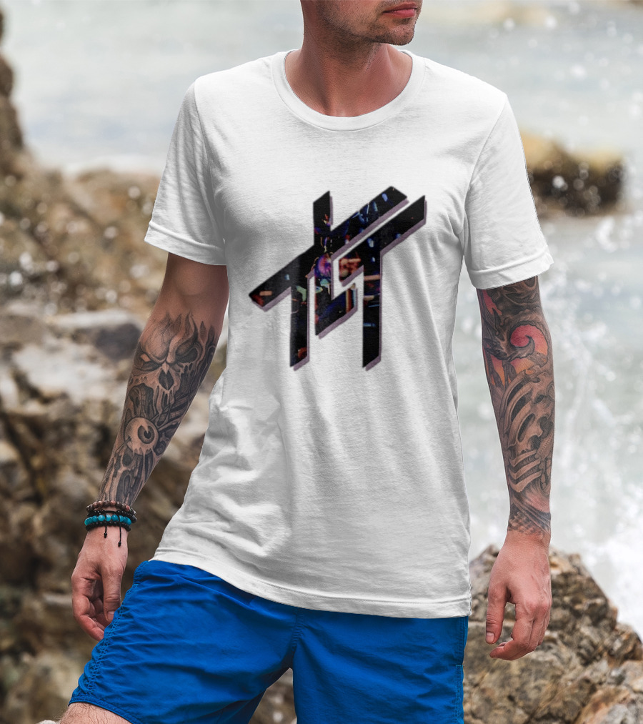 Living Tombstone Monogram Stage Lights 3D Purple Shadow T-Shirt