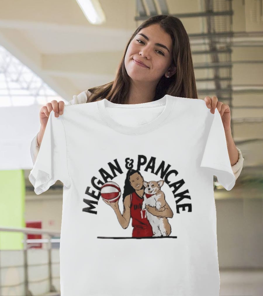 Megan And Pancake Basketball Player Holding Corgi Dog T-Shirt