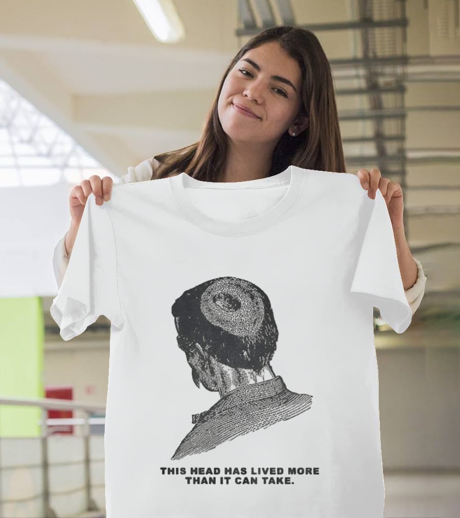 This Head Has Lived More Than It Can Take Vintage Woodcut T-Shirt