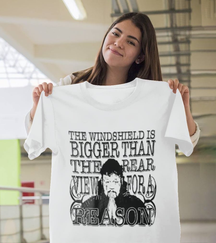Windshield Is Bigger Than The Rear View For A Reason Jelly Roll Praying Hands Stencil T-Shirt