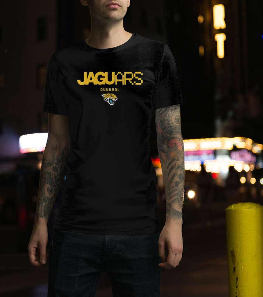 Jacksonville Jaguars Duuuval Pixel Art Jaguars Head T-Shirt