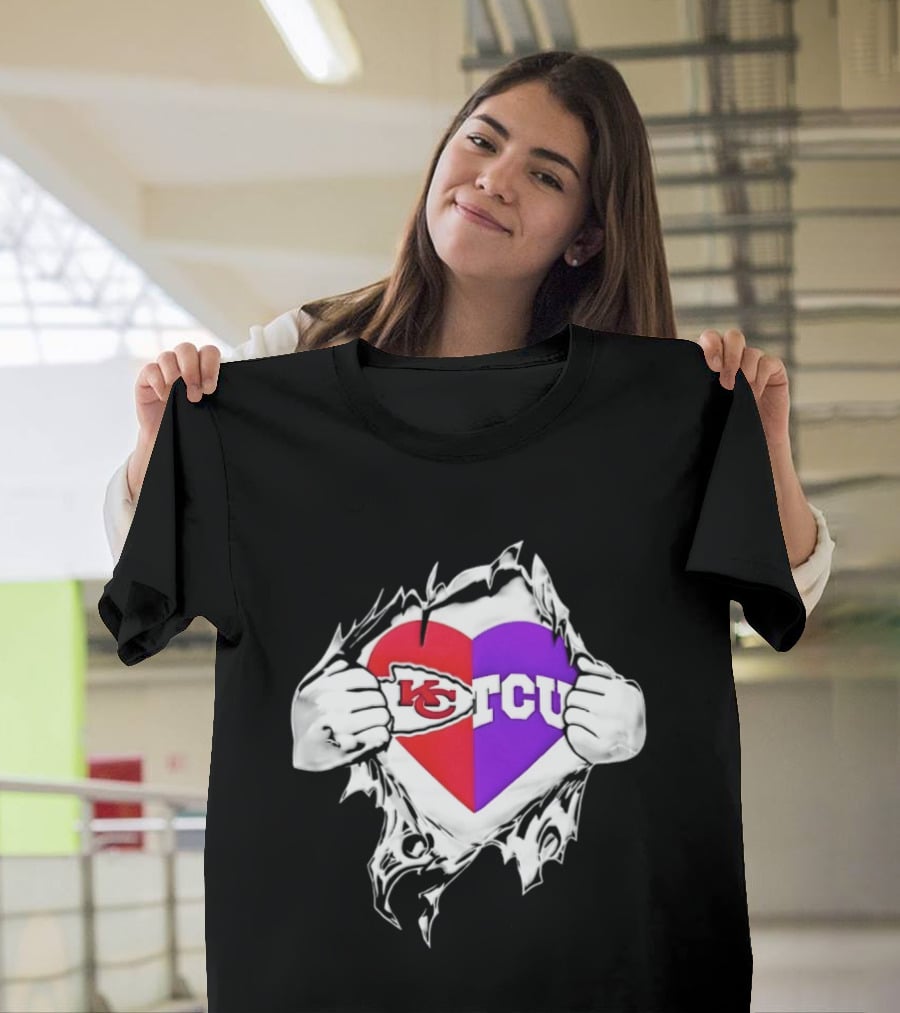 Kansas City Chiefs TCU Horned Frogs Heart Inside Me T-Shirt