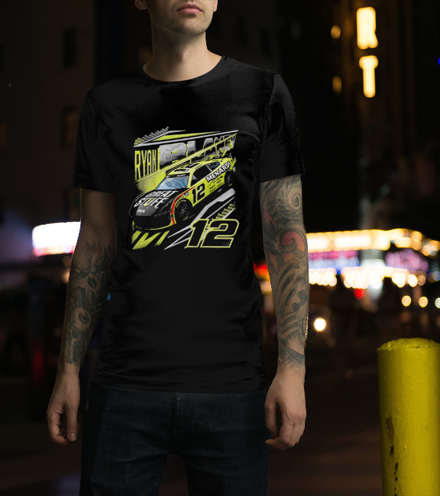 Ryan Blaney Number 12 Menards Great Stuff NASCAR Team Penske T-Shirt