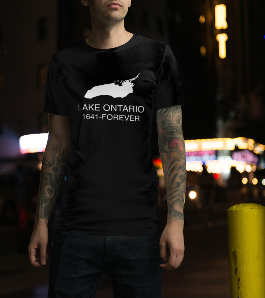 Lake Ontario 1641 Forever Geography Great Lakes Map T-Shirt