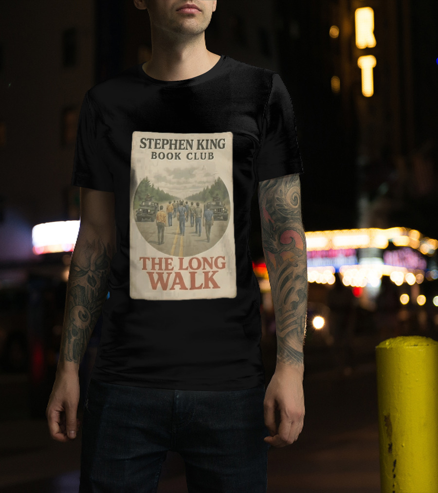 Stephen King Book Club The Long Walk Highway Military Jeeps T-Shirt