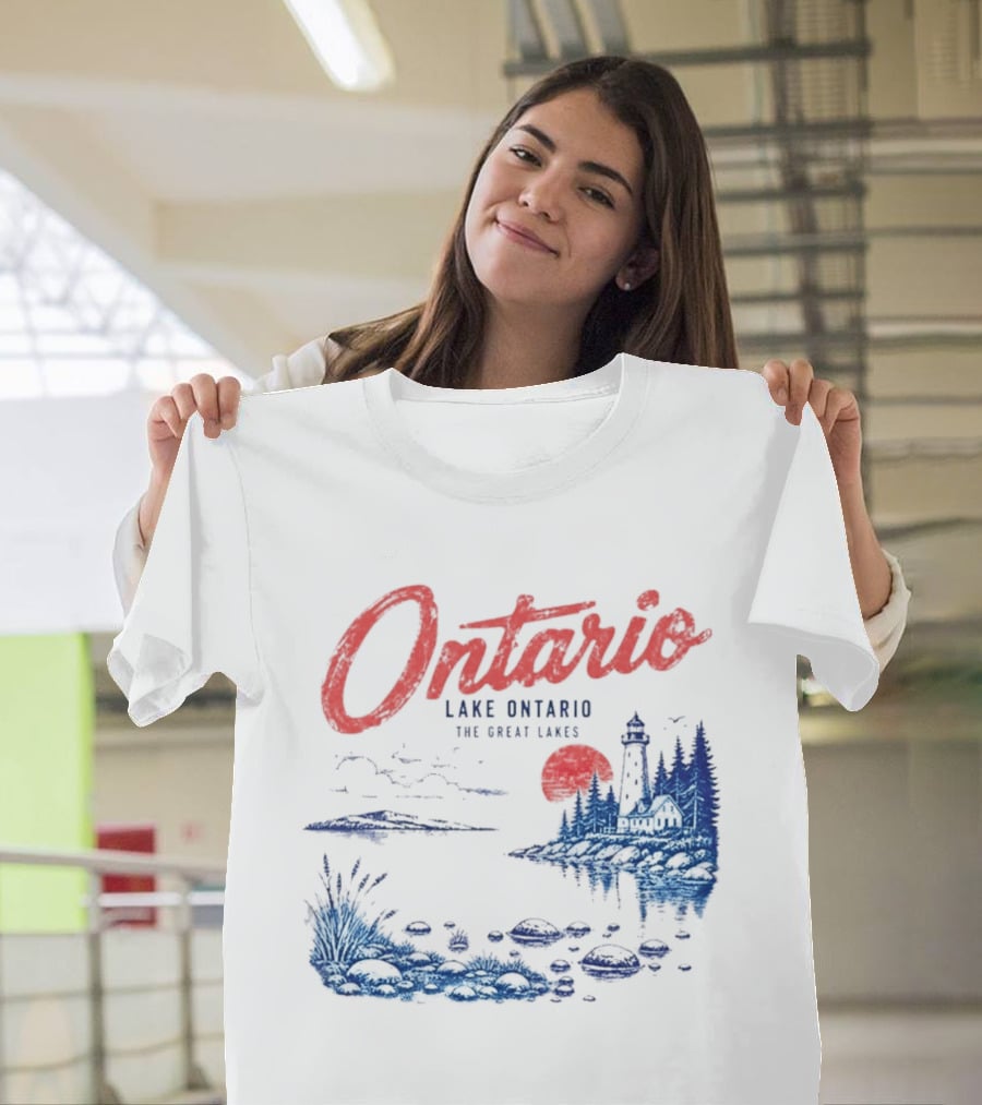Ontario Lake Ontario The Great Lakes Lighthouse Scene T-Shirt