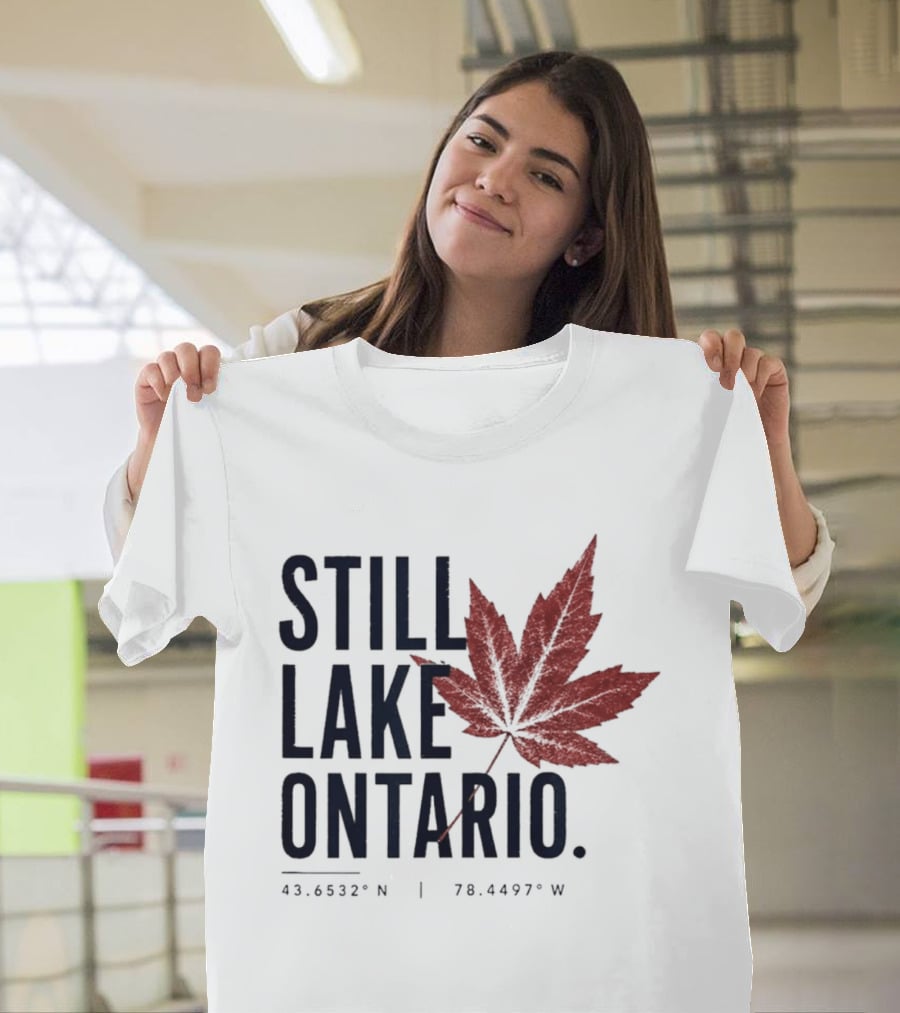 Still Lake Ontario Canada 43.6532°N 79.4497°W Maple Leaf T-Shirt
