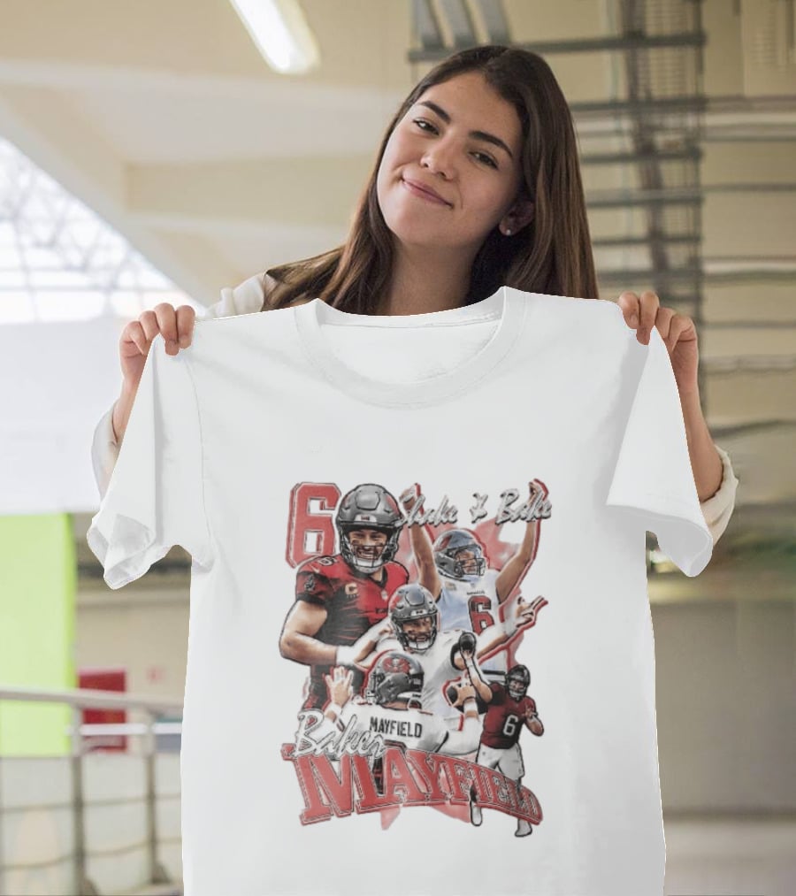 Baker Mayfield Shake And Bake Tampa Bay Buccaneers Action Collage T-Shirt