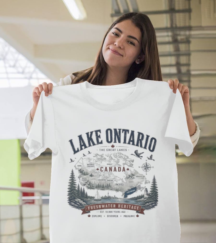 Lake Ontario Canada Freshwater Heritage Great Lakes Exploration T-Shirt