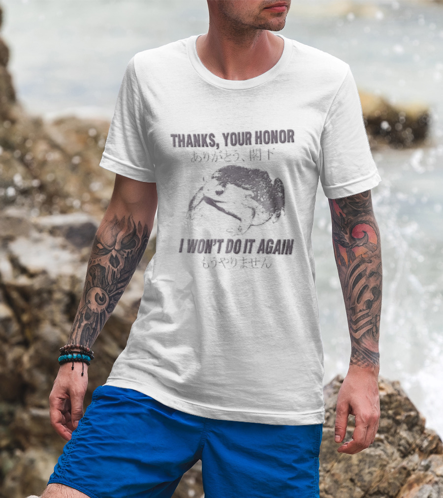 Thanks Your Honor I Wont Do It Again Sad Squishy Toad Japanese Pastel T-Shirt