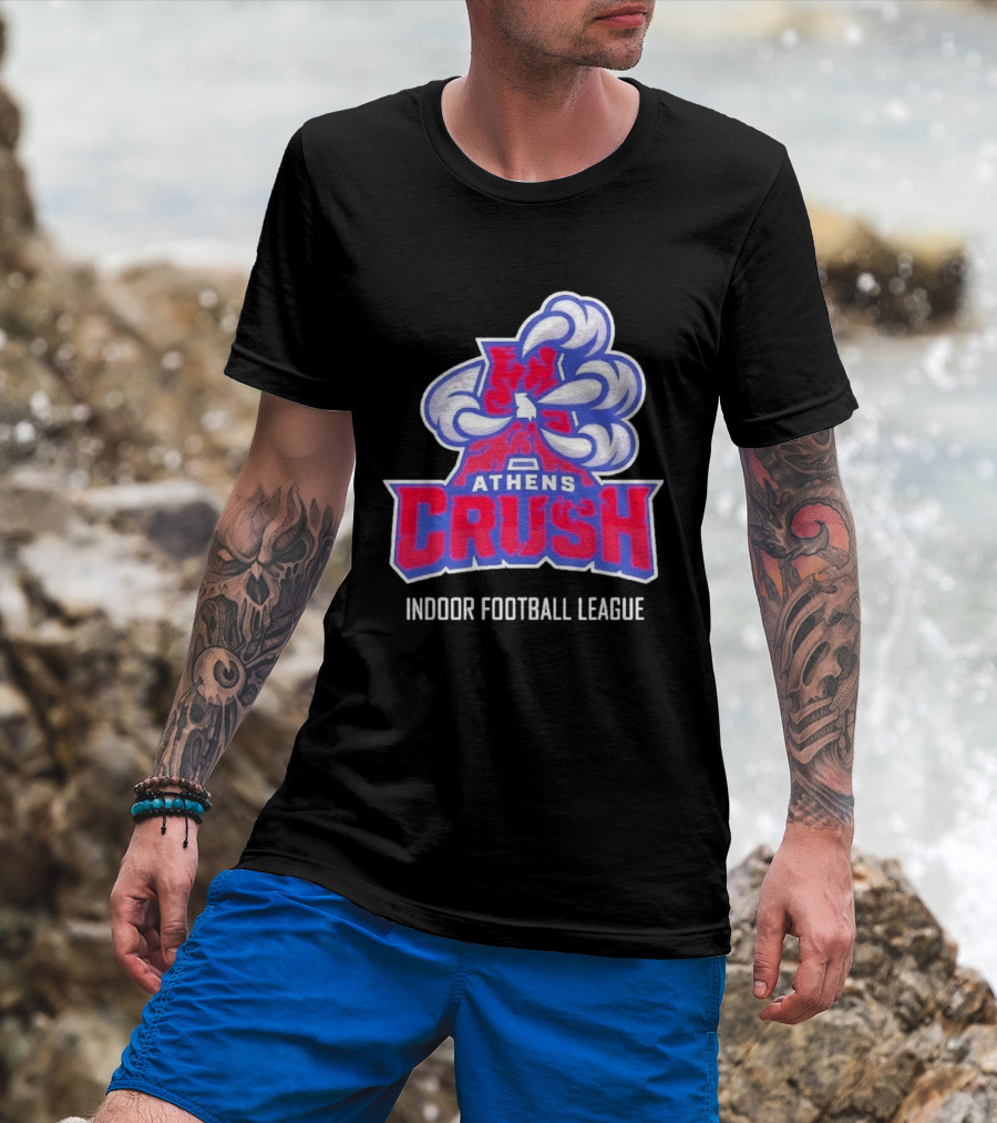 Athens Crush Indoor Football League Team Logo Cloudburst T-Shirt