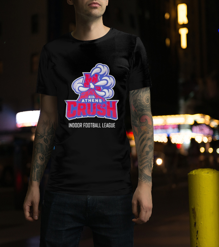 Athens Crush Indoor Football League Team Logo Cloudburst T-Shirt