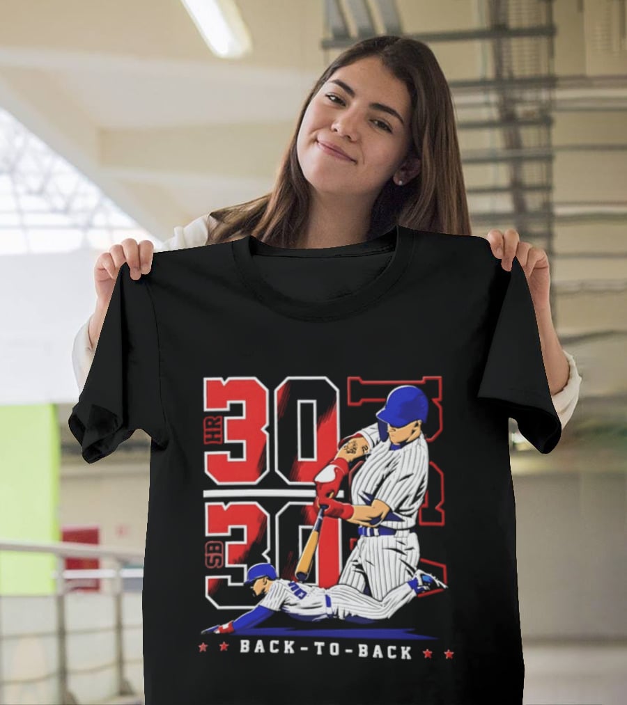Pete Crow Armstrong Chicago Cubs Back To Back HR SB 30 30 Club Baseball T-Shirt