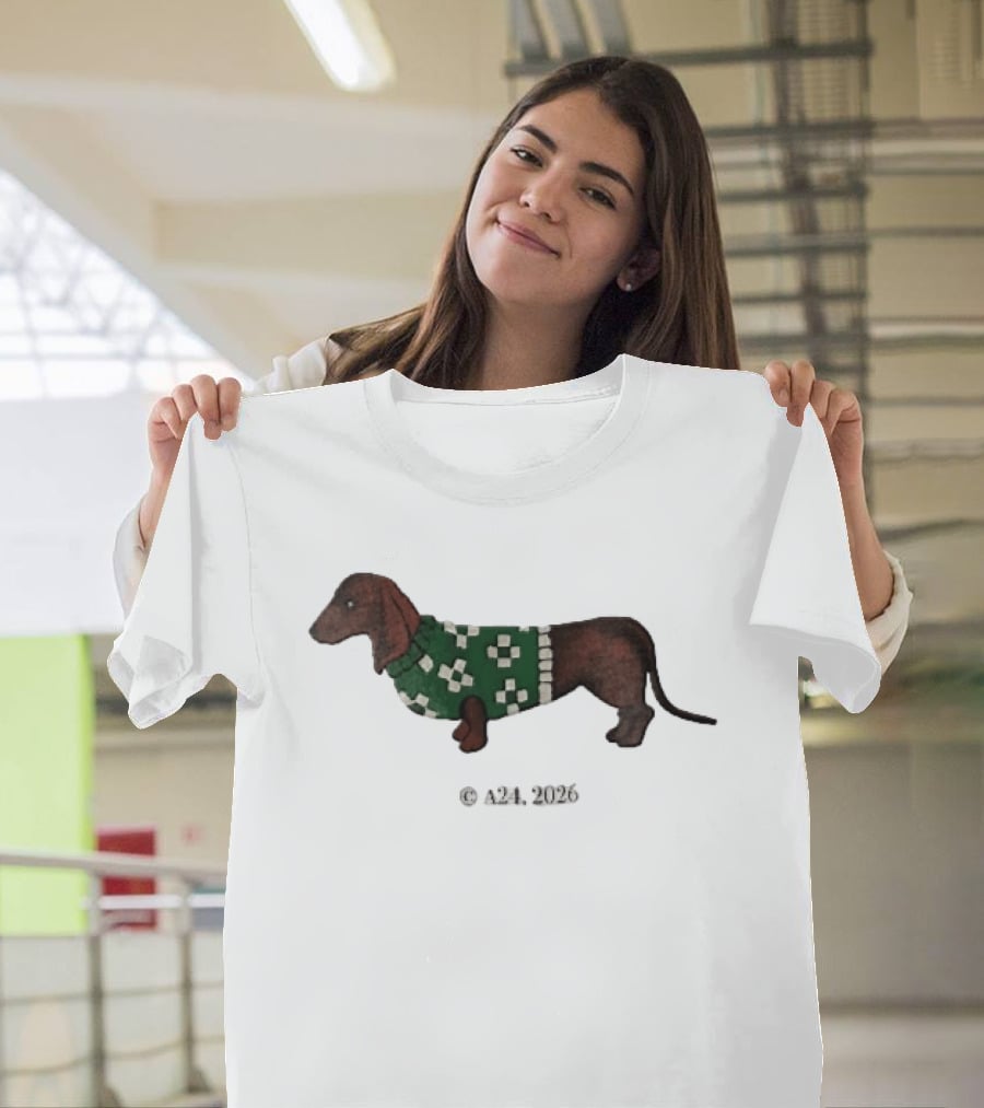 A24 2026 Dachshund Dog Green T-Shirt