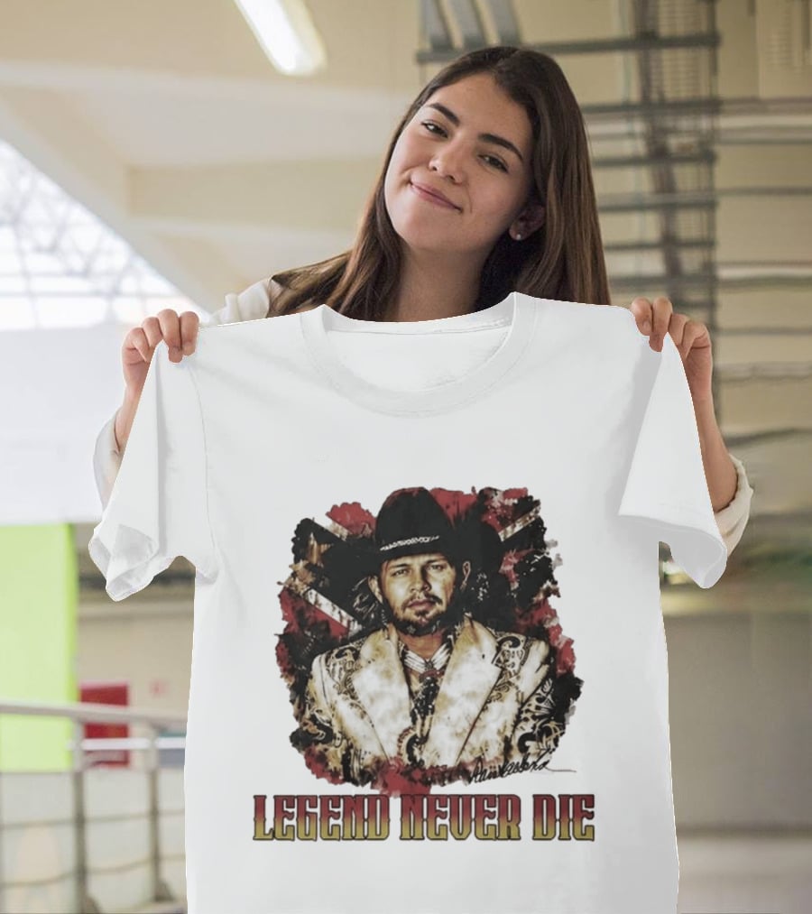 Hank Williams Jr. Legend Never Die Country Music Rebel Flag Cowboy Hat T-Shirt