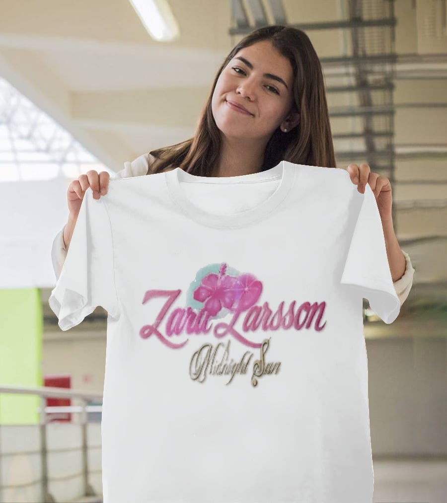Zara Larsson Midnight Sun Pink Hibiscus Sparkles Y2K T-Shirt