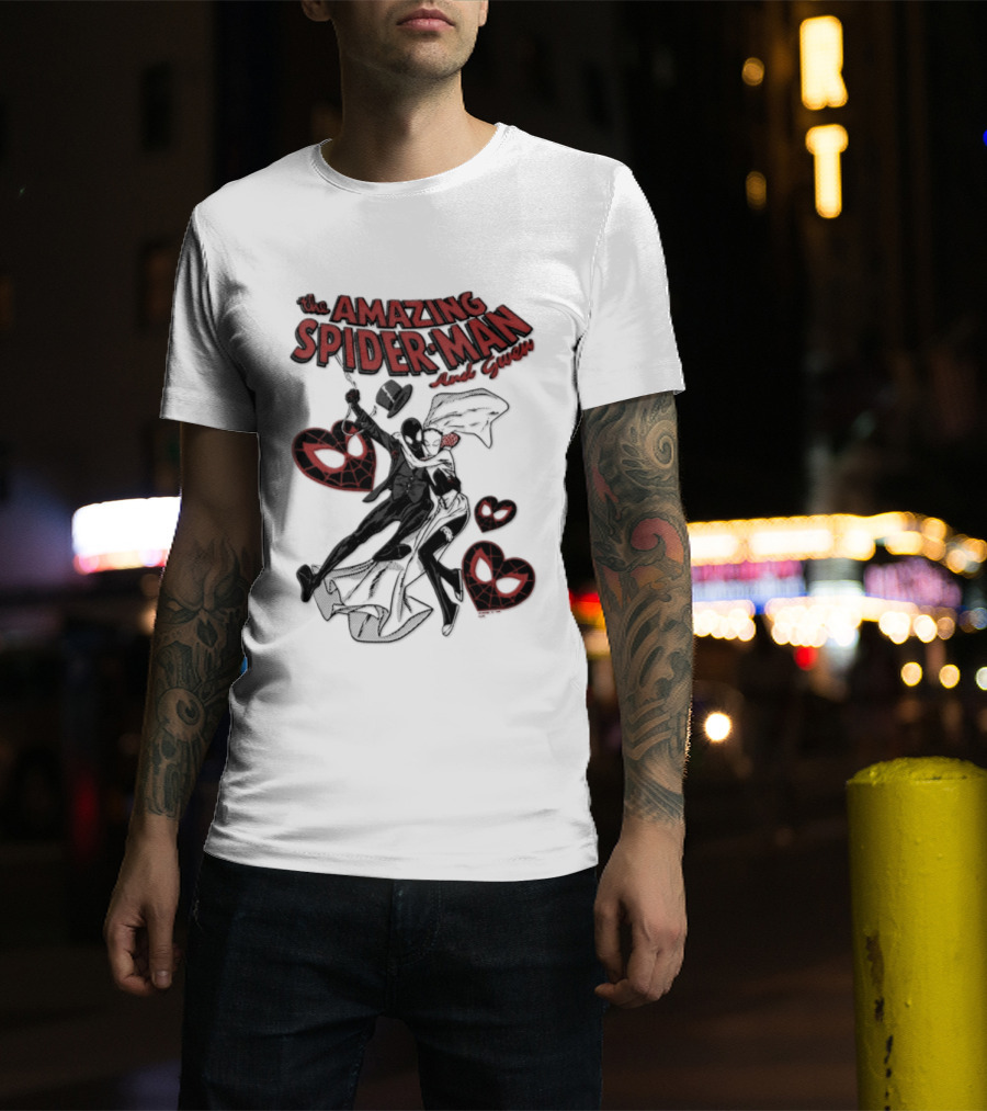 The Amazing Spider Man Loves Gwen Miles Morales Spider Man Gwen Stacy T-Shirt