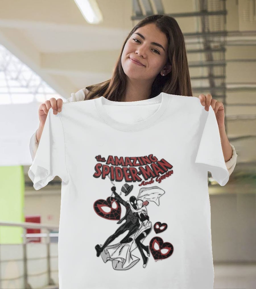The Amazing Spider Man Loves Gwen Miles Morales Spider Man Gwen Stacy T-Shirt