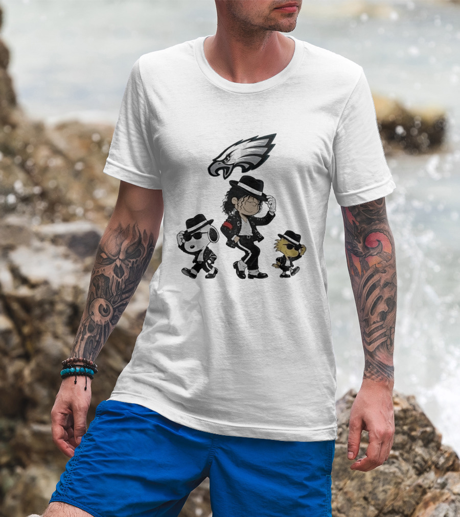 Philadelphia Eagles Snoopy Charlie Brown Woodstock Pop Rock Dancing T-Shirt