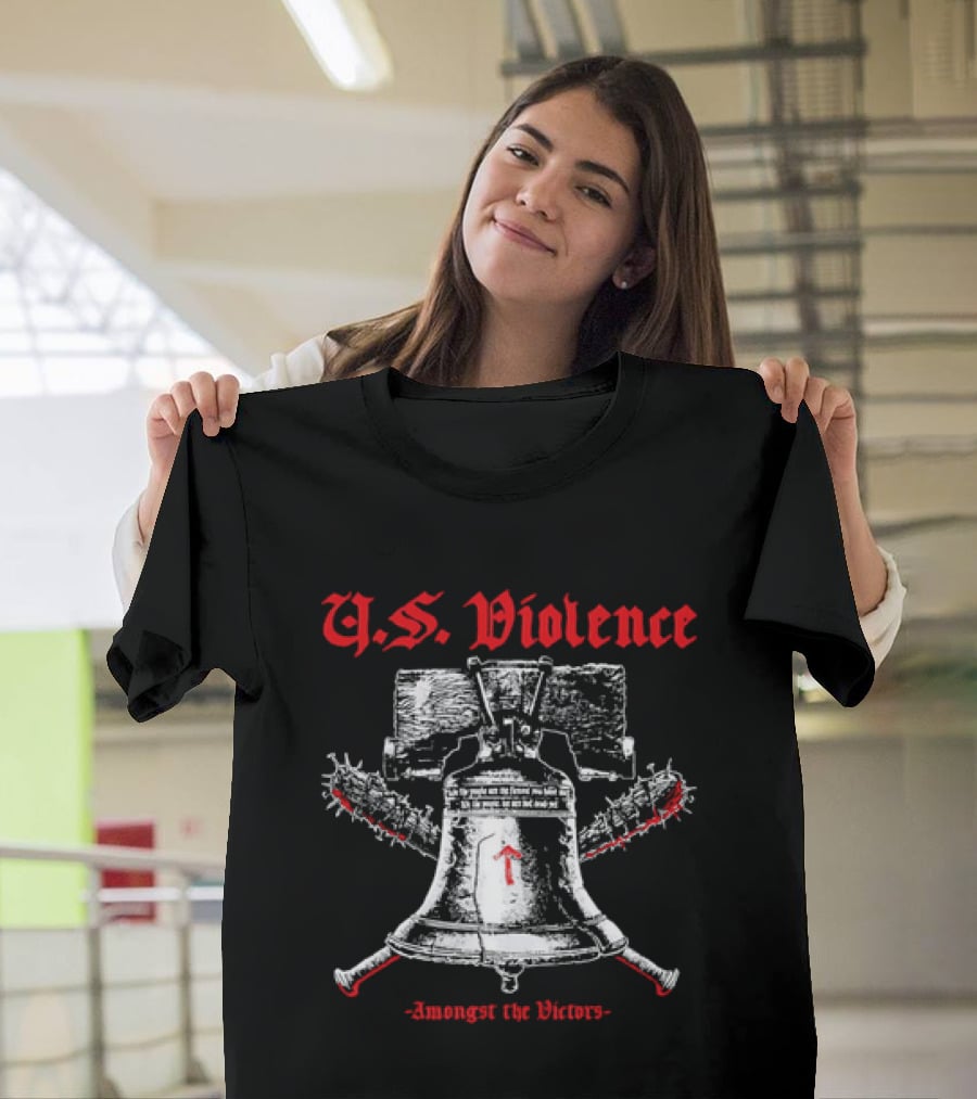 U.S. Violence Liberty Bell Spiked Bats Amongst The Victors T-Shirt