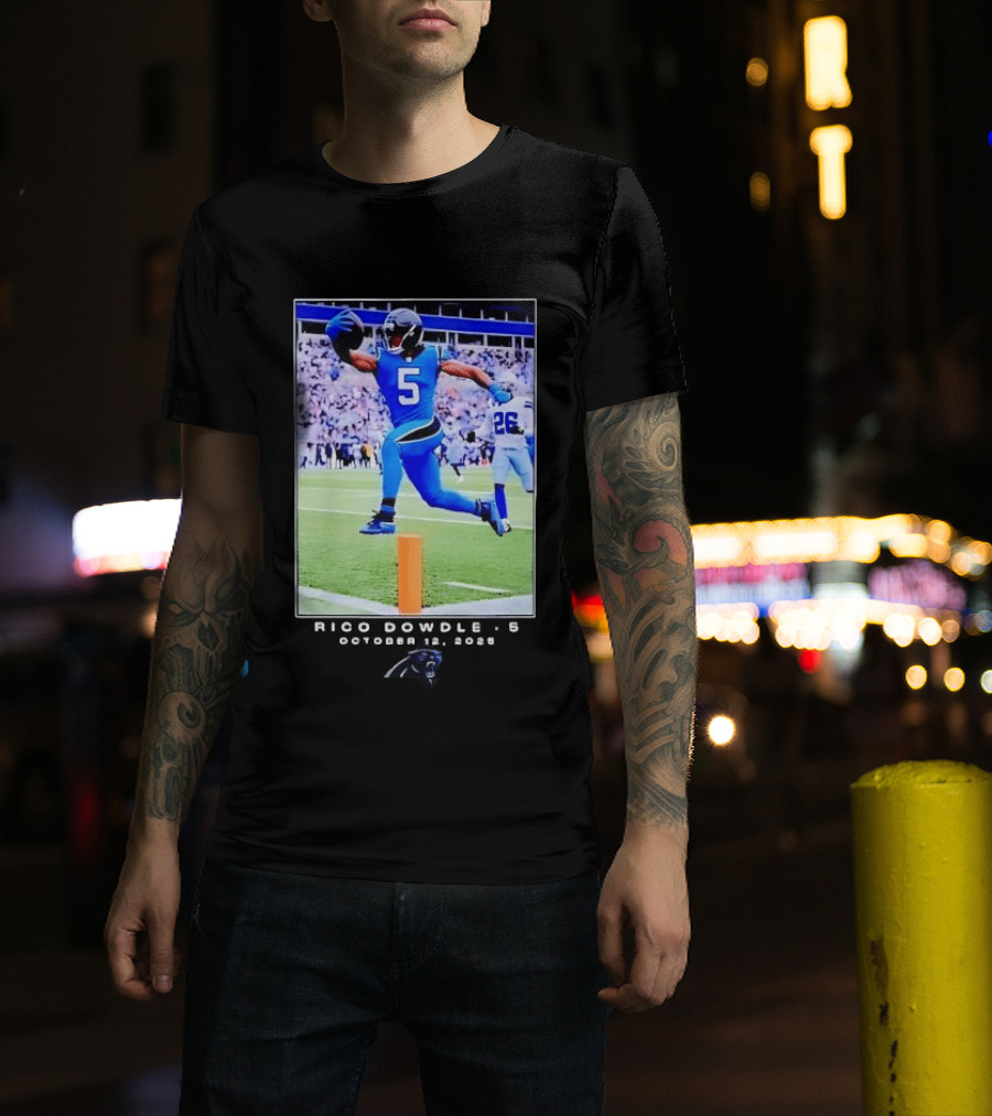 Carolina Panthers Rico Dowdle 5 Touchdown October 12 2025 T-Shirt