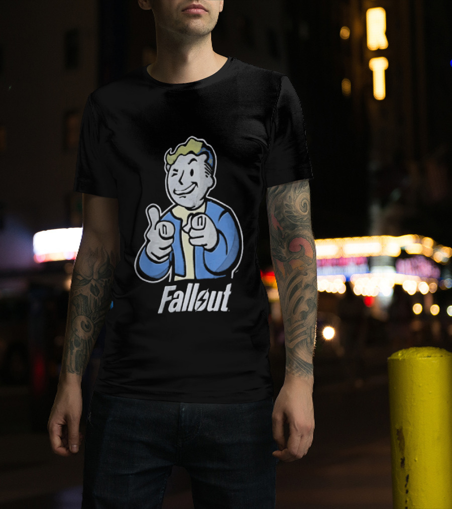 Fallout Vault Boy Pointing Finger T-Shirt