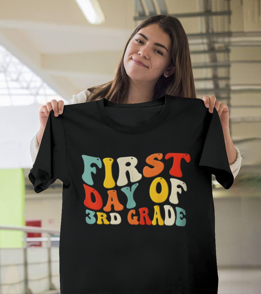 Groovy Colorful First Day Of 3rd Grade T-Shirt