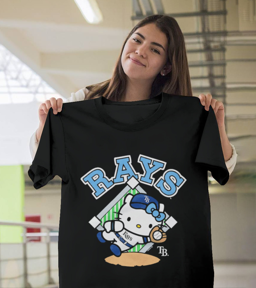 TB Hello Kitty Tampa Bay Rays Baseball Fielding T-Shirt