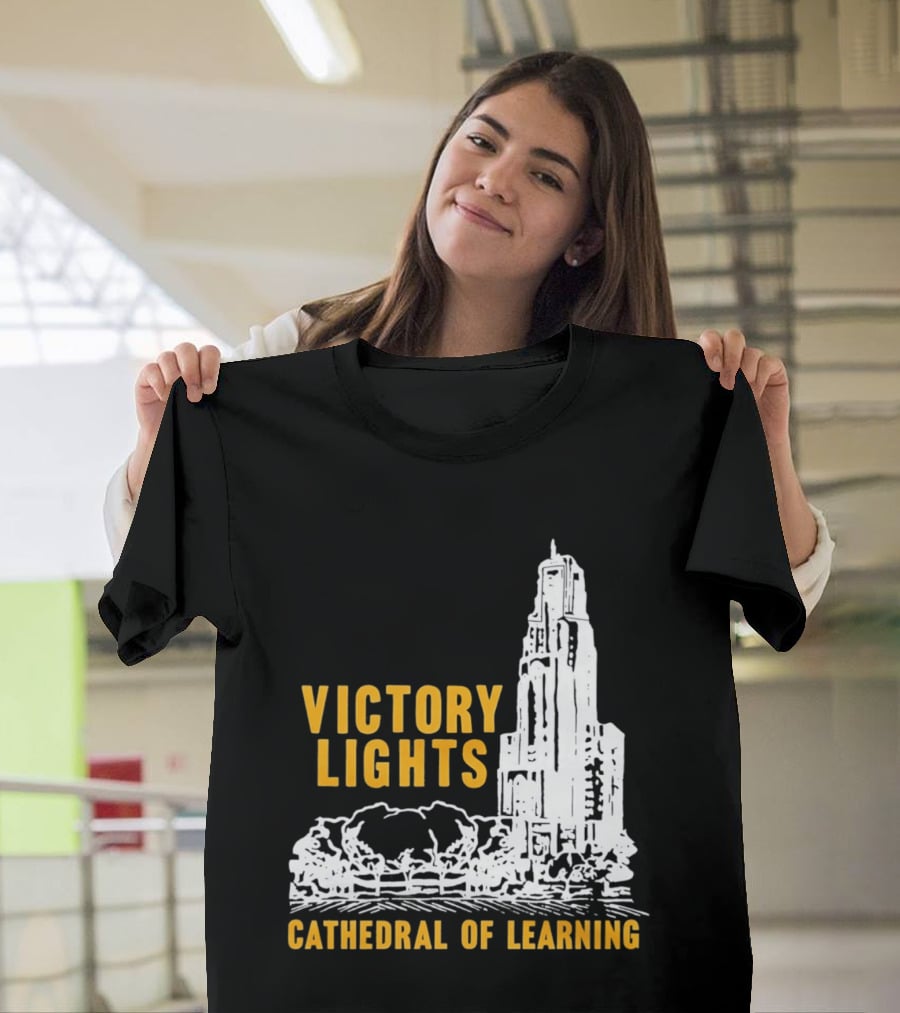 Victory Lights Cathedral Of Learning Pittsburgh Panthers T-Shirt