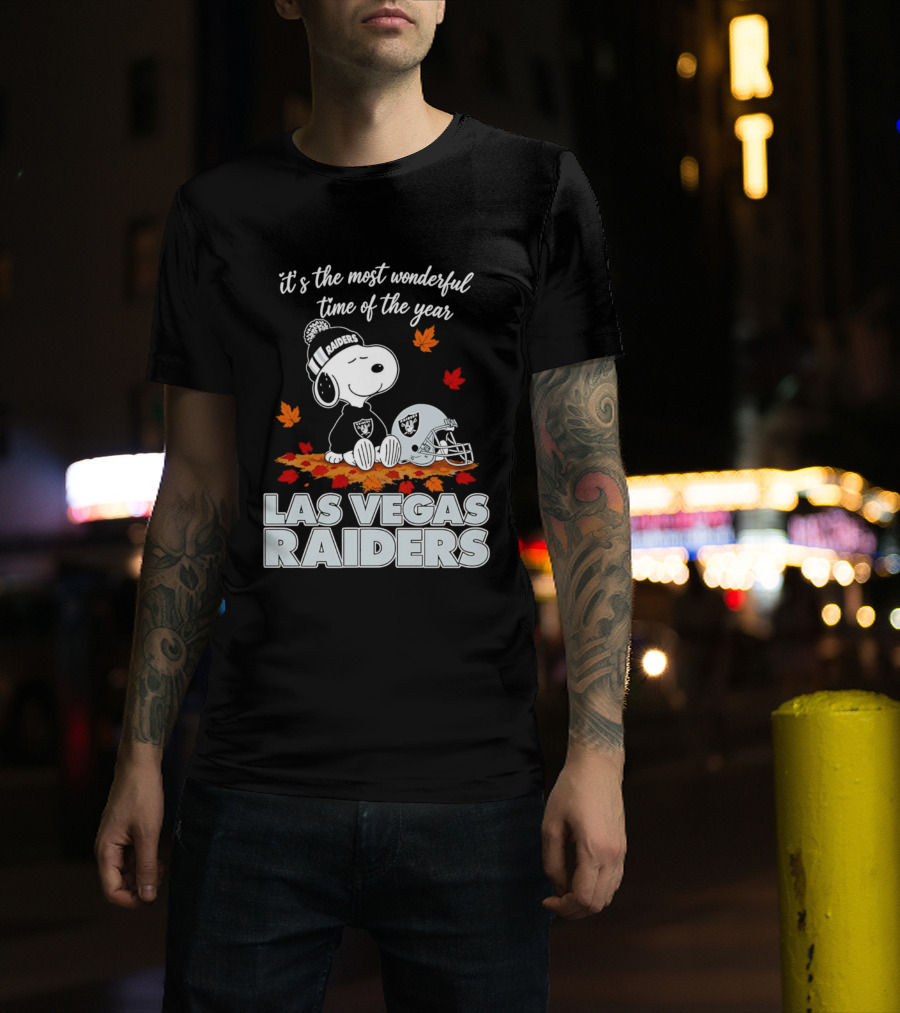 Las Vegas Raiders Snoopy It's The Most Wonderful Time Of The Year T-Shirt