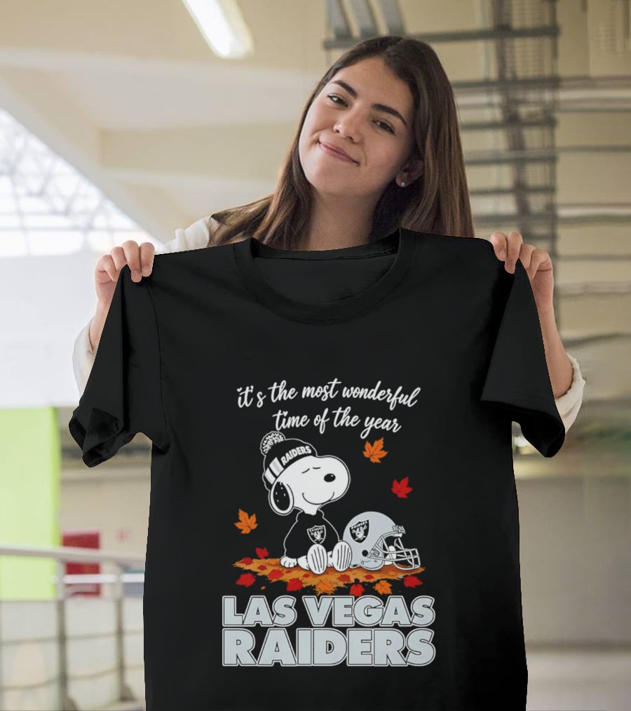 Las Vegas Raiders Snoopy It's The Most Wonderful Time Of The Year T-Shirt