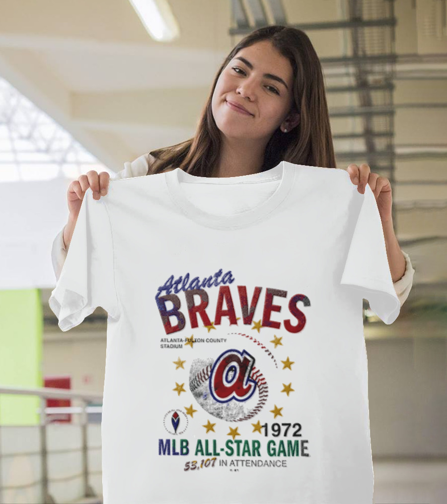Atlanta Braves 1972 MLB All Star Game Atlanta Fulton County Stadium 53107 In Attendance T-Shirt