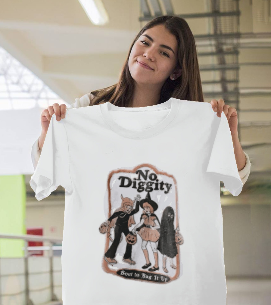 No Diggity Bout To Bag It Up Halloween Costumes Pumpkins T-Shirt