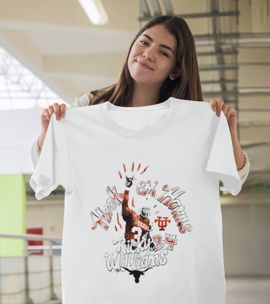 Ricky Williams Hook 'Em Horns 34 Texas Longhorns T-Shirt