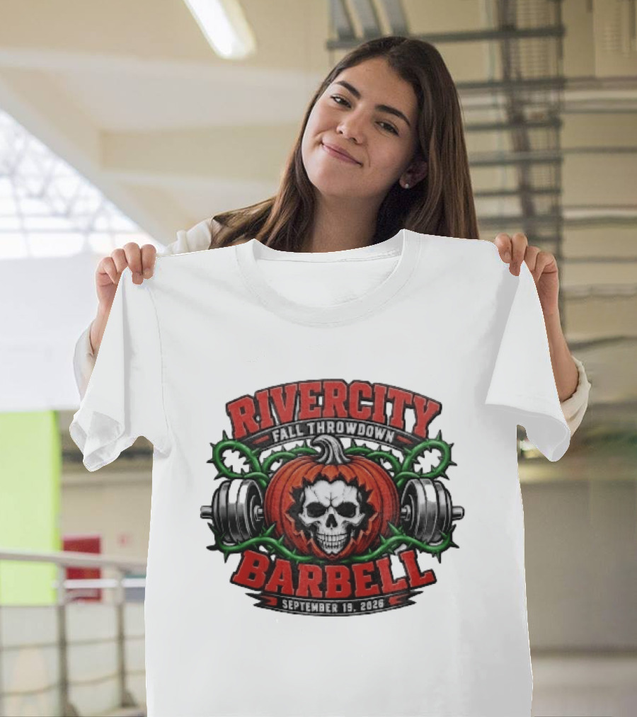 Rivercity Fall Throwdown Skull Pumpkin Barbell September 19 2026 T-Shirt