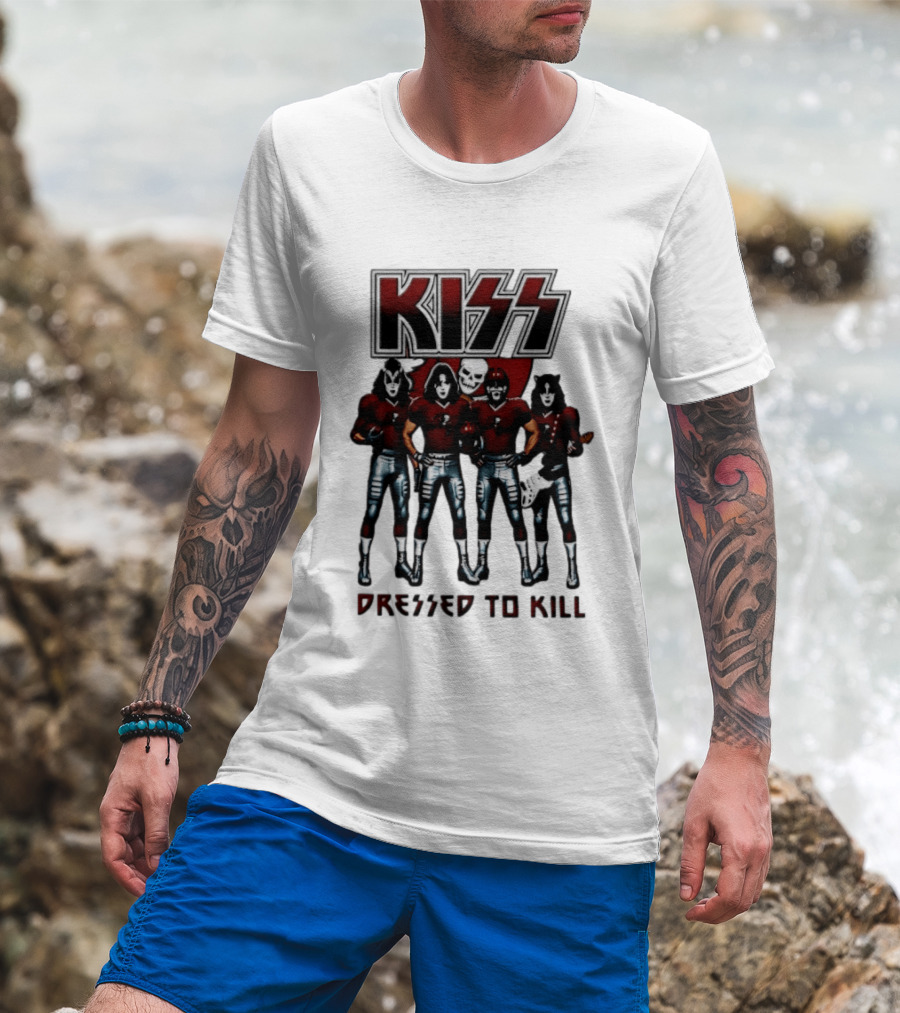 KISS Tampa Bay Buccaneers Dressed To Kill Football T-Shirt