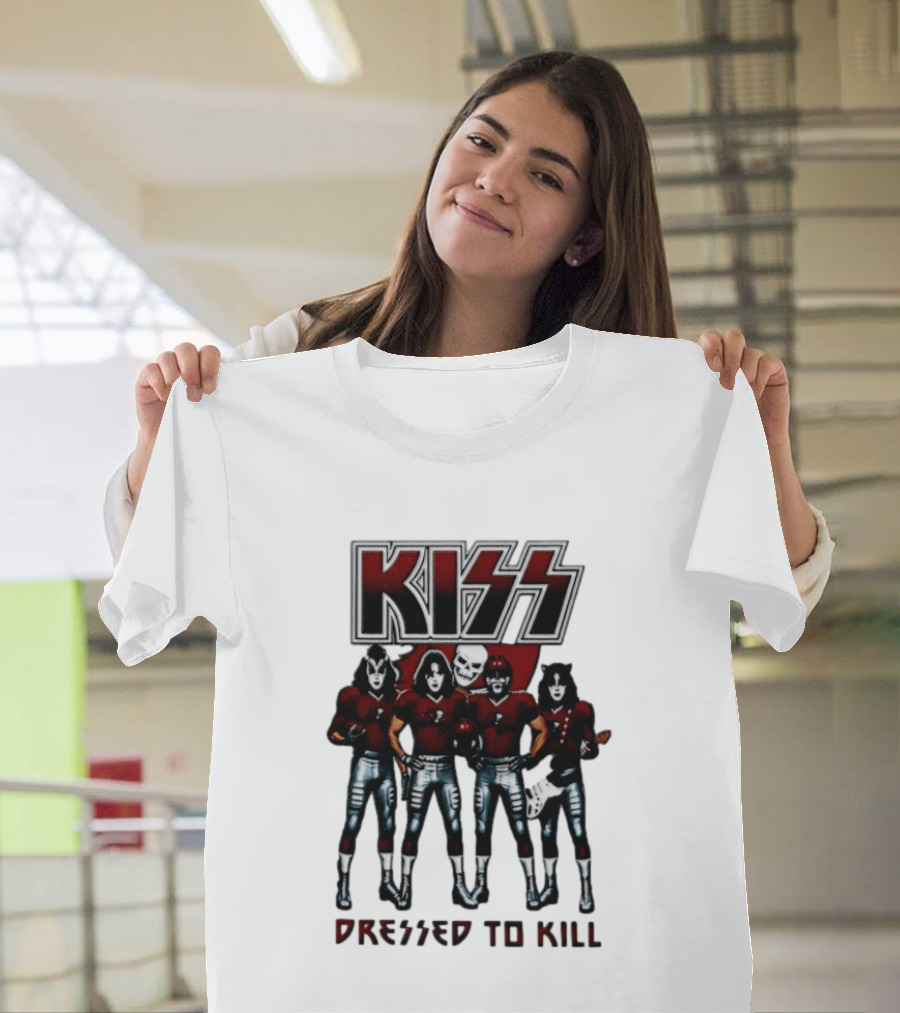 KISS Tampa Bay Buccaneers Dressed To Kill Football T-Shirt