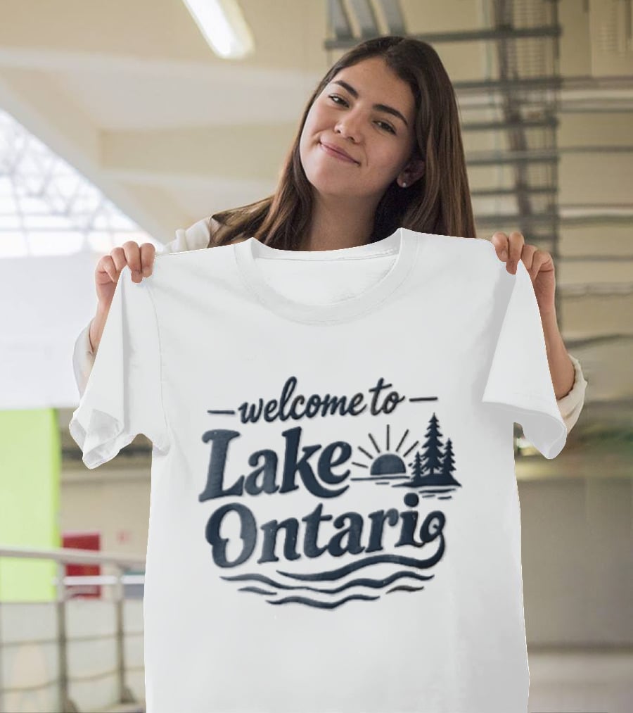 Welcome To Lake Ontario Sunset With Trees And Waves T-Shirt