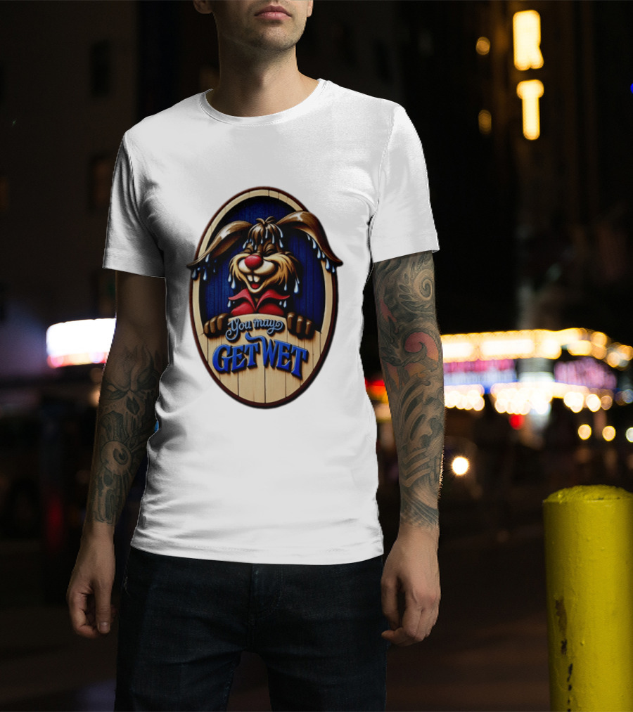 You May Get Wet Bunny Rabbit Cartoon Dripping Ears T-Shirt