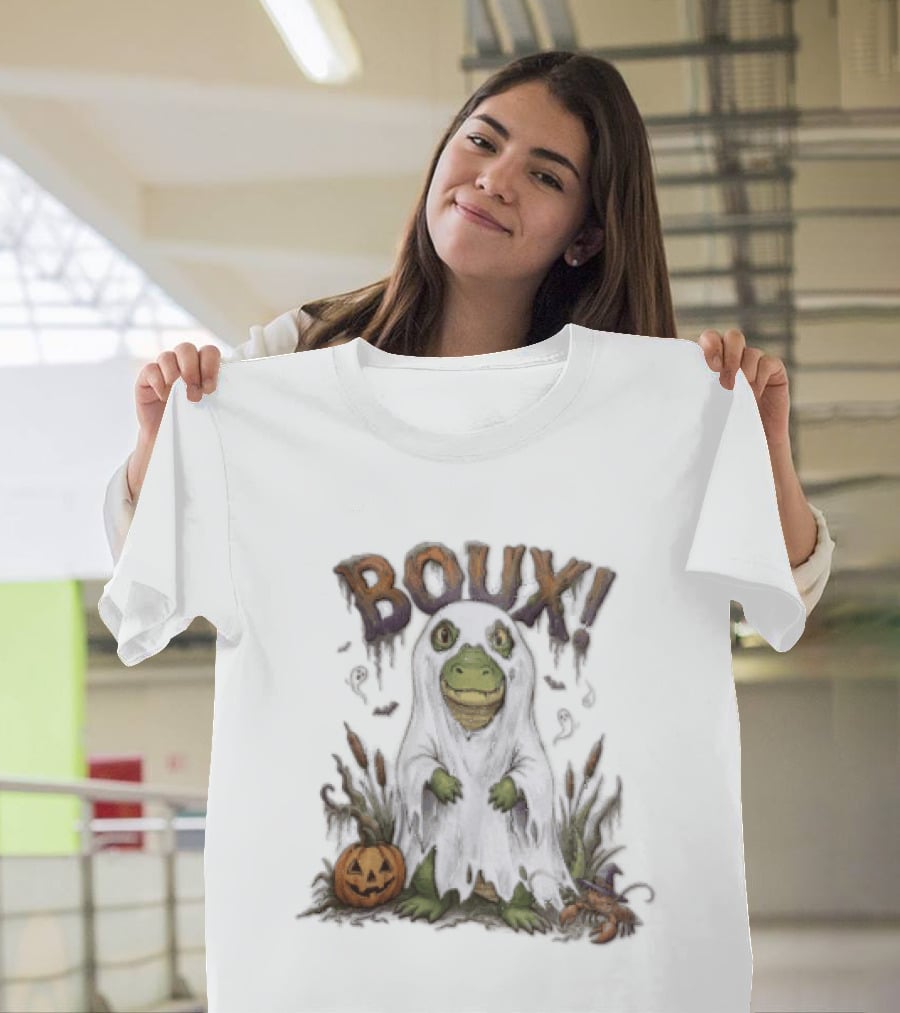 Boux Halloween Cartoon Alligator Ghost Pumpkin Crawfish T-Shirt