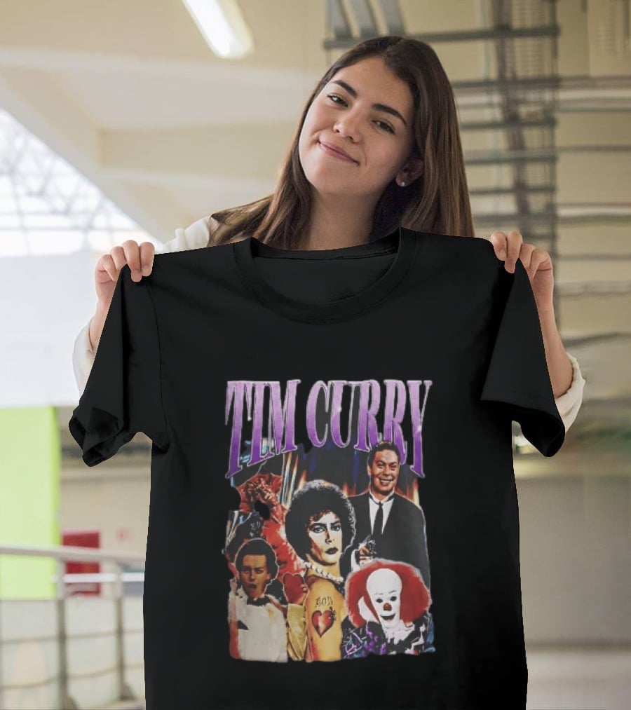 Tim Curry Dr Frank And Furter Pennywise Darkness Wadsworth Movie Roles Collage T-Shirt