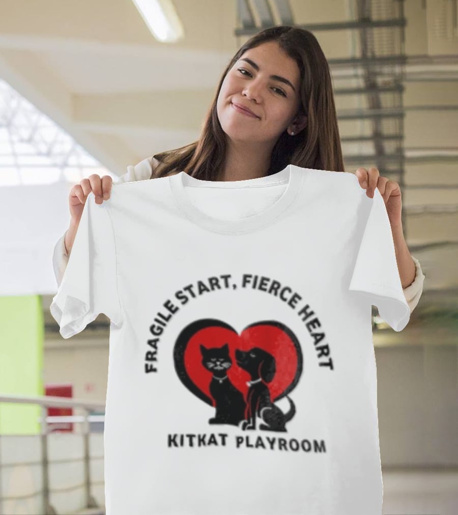 Fragile Heart Fierce Start Kitkat Playroom Black Cat And Dog T-Shirt