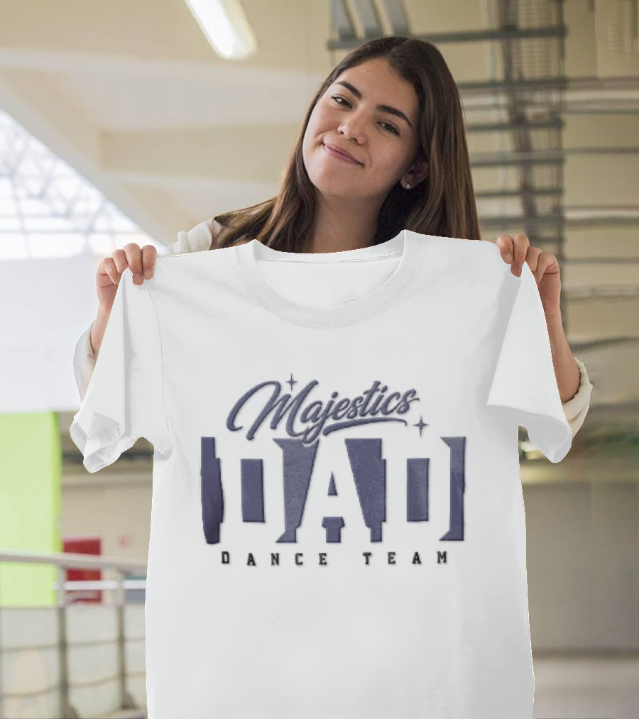 Majestics Dad Dance Team Sparkles Purple Block Lettering T-Shirt