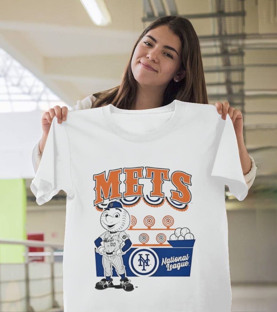 Mitchell & Ness Nostalgia Mets National League Mr. Met Baseball Batting Practice T-Shirt