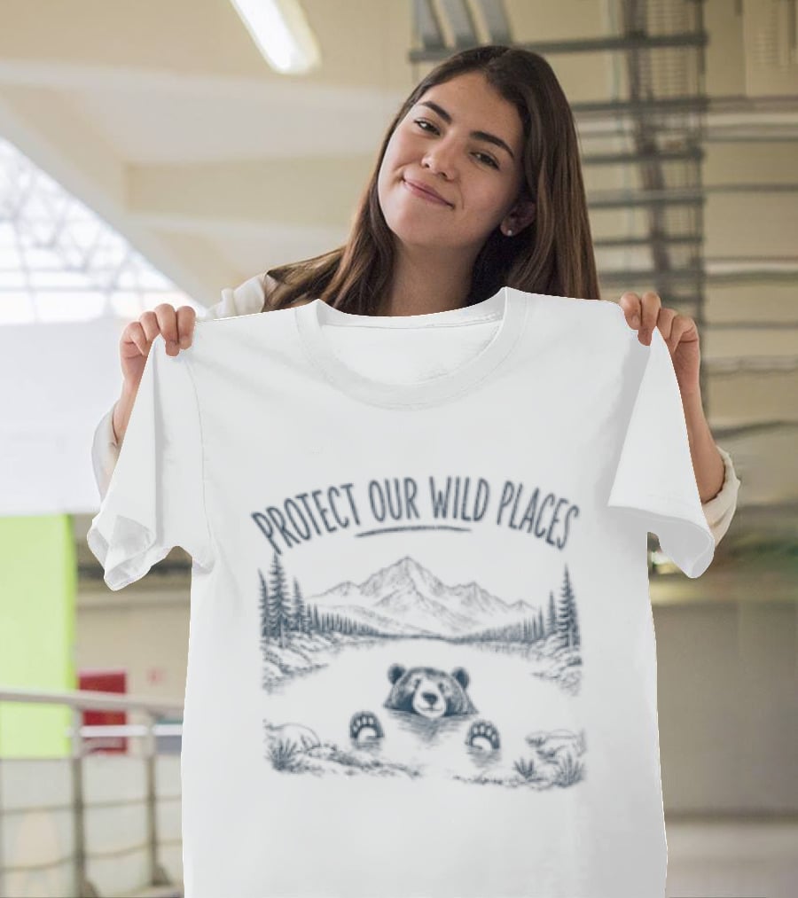 Protect Our Wild Places Bear Mountain Lake Scene T-Shirt