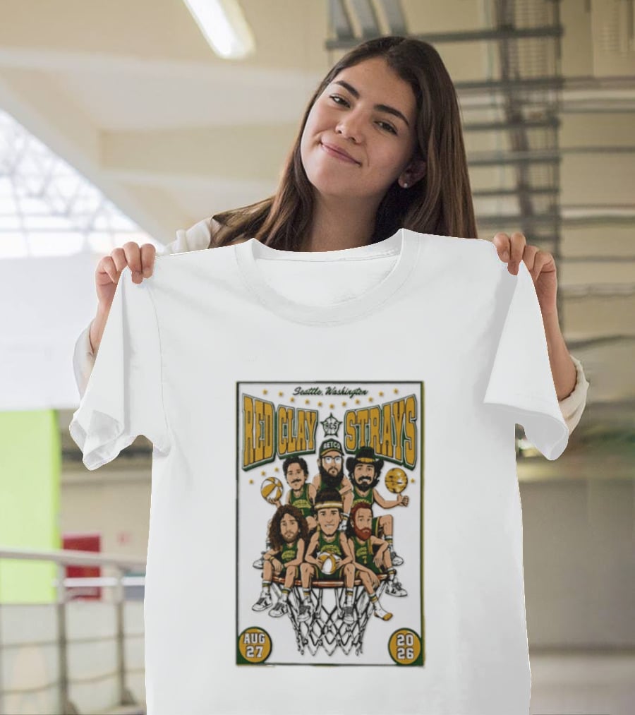 Seattle Washington Aug 27 2026 Red Clay Strays Basketball Tour T-Shirt